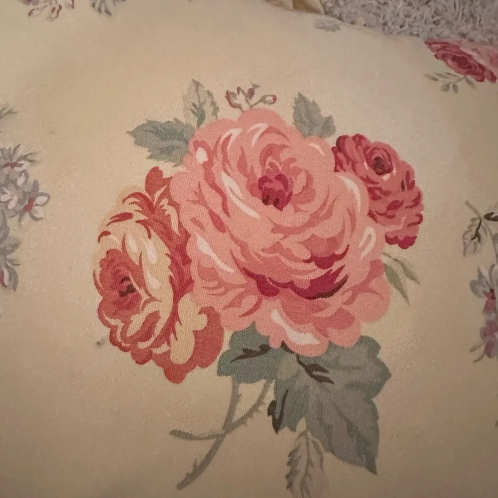 Authentic Ralph Lauren Iconic Floral Throw Pillow with Ruffle Edges
